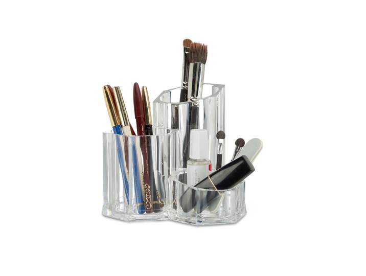 Pinselhalter dreiteilig Transparent