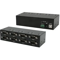 Exsys USB 2.0 zu 8S Seriell RS-232 Ports, Metallgehäuse, mit FTDI Chip-Set, Data Converter