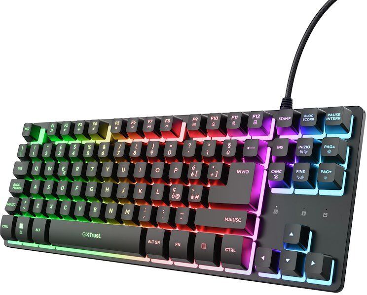 Trust Tastiera Gaming GXT 833 Thado TKL Nero Retroilluminata
