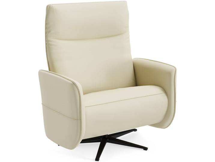 Eleganter Relaxsessel Lidja Leder elfenbein B 104 cm T 170 cm H 112 cm - Möbel Konfigurator: Traummöbel individuell zusammenstellen - Relaxsessel
