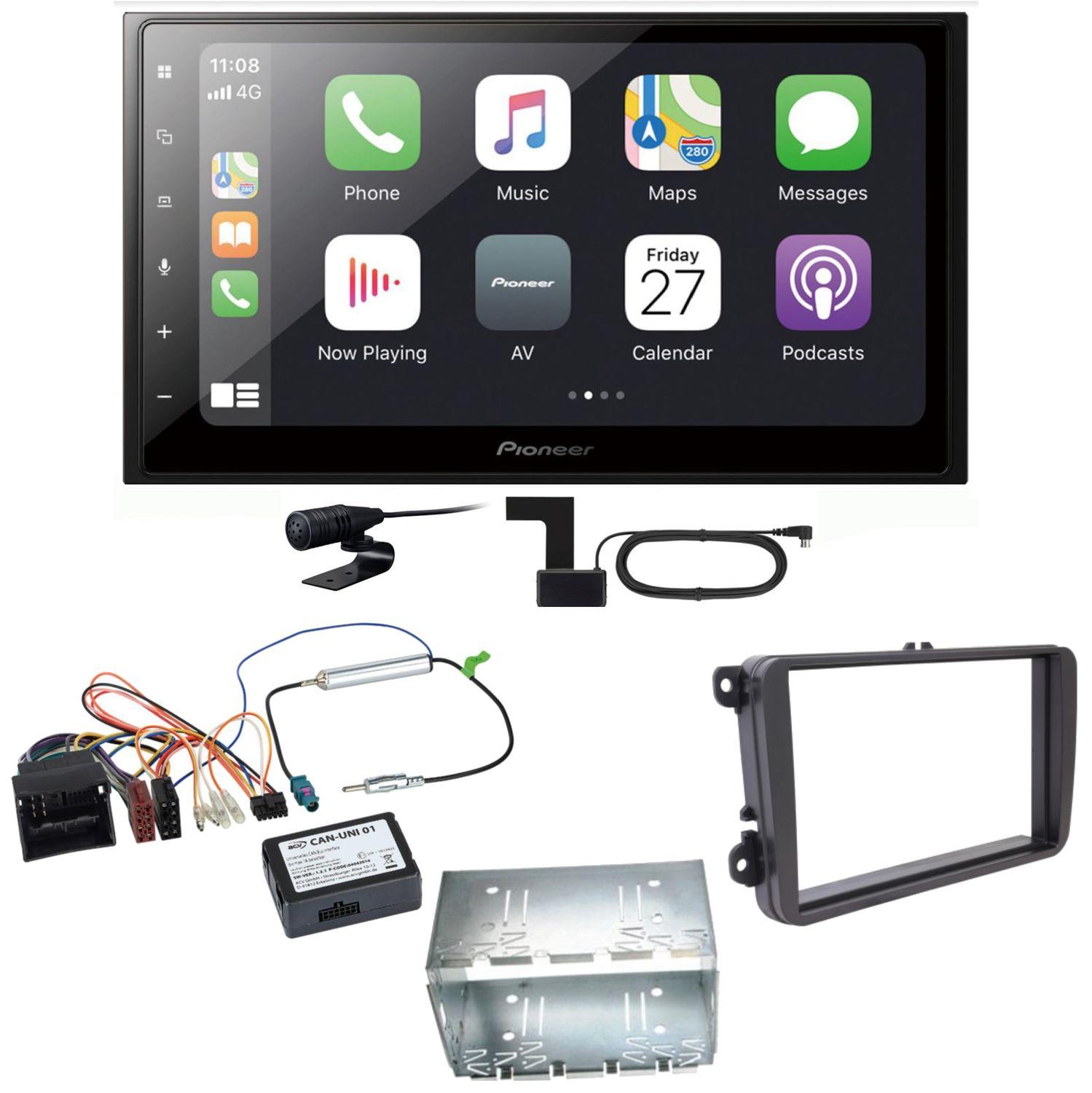 Pioneer SPH-DA250DAB Bluetooth USB Autoradio Einbauset für T6 Sharan 2 Beetle