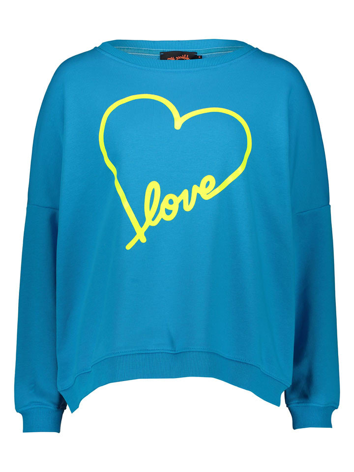 miss goodlife Sweatshirt "Heart Love" in Blau - L