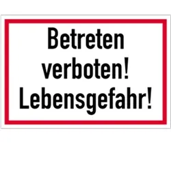 Schild Betreten verboten! Lebensgefahr!, Alu, 300x200 mm