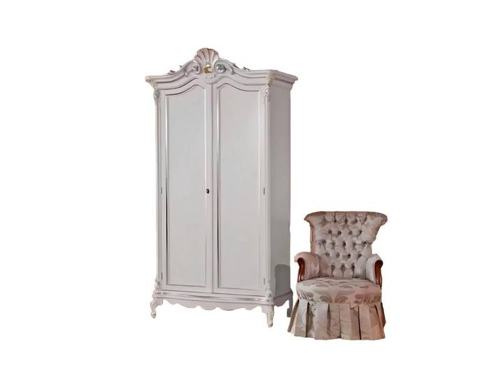 Xlmoebel Kleiderschrank Klassischer Holzschrank mit filigranen Verzierungen (Kleiderschrank) Hergestellt in Europa