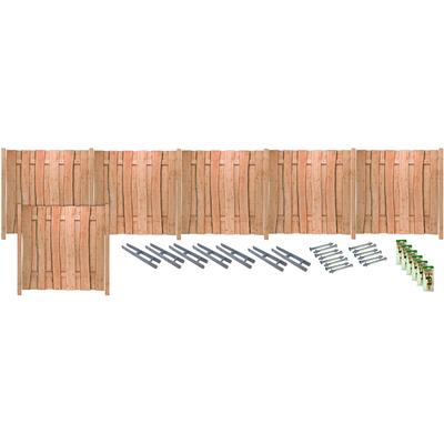 Sichtschutzelement TETZNER & JENTZSCH "LAKEWOOD 4", beige (natur), H:180cm, Edelstahl, Massivholz, Zaunelemente, Rustikale Optik dank Fertigung aus Bonanzabohlen