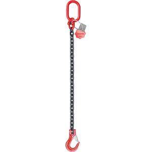 SEWOTA Kettengehänge Traglast 2 t, 1-Strang, 8 mm Kettenstärke, GK 8, Gabelkopfhaken, 1 m