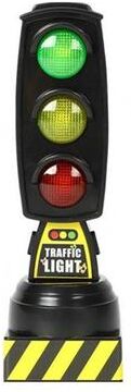 Snug & Styled Kids Interactive Traffic Light Toy With Lights & Music Educational Pretend Play Signal black