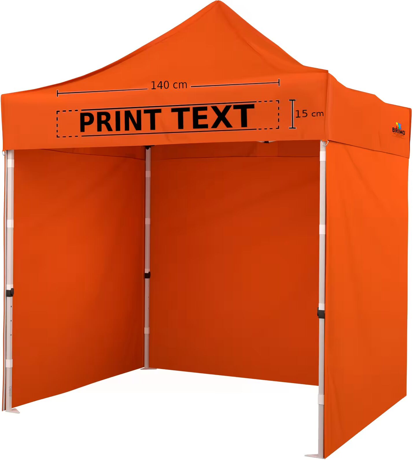 BRIMO Pop-up teltat omalla mainospainatuksella malli SUPER - 3x6 - Oranssi 70% polyesteri, 30% PVC