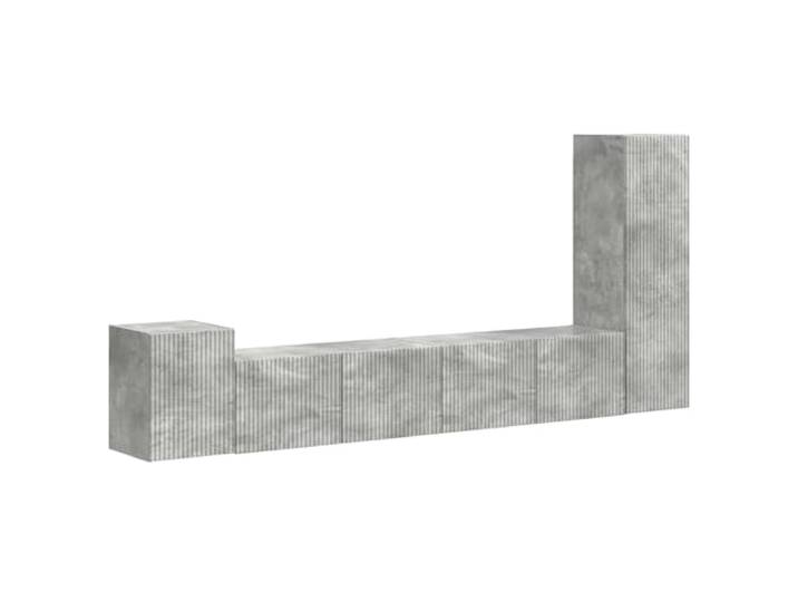 KTHLBRH TV-Möbel-Set, 3 Stück, Grau, Beton, aus technischem Holz Wandschränke, vorgebohrte Befestigungen, Türen und Regale, Verwendung für TV und Konsole, Montage für zwei Personen