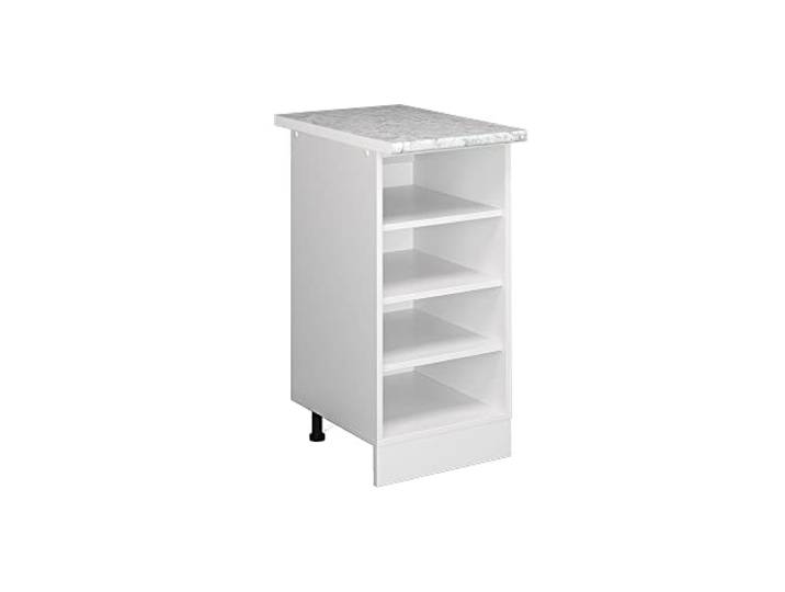 Vicco Regalunterschrank R-Line, Weiß, 40 cm mit offenen Regalen, mit Arbeitsplatte, zur seitlichen Aufbewahrung und schnellen Zugriffsmöglichkeit