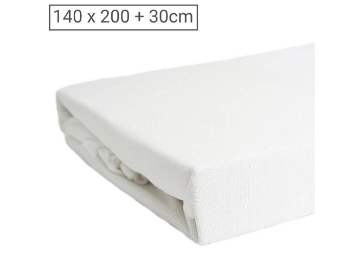 Doppelbett Luxus Frottee Fixleintuch, 80% Baumwolle, 20% Mikrofaser, weiss, 140 x 200 cm