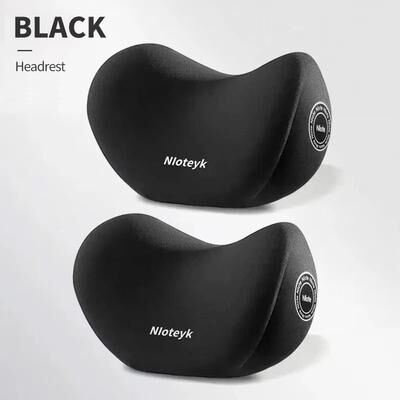 Uplifted Finds Professional Car Memory Foam Pillow & Lumbar Support Set 2 Pcs Black Headrest