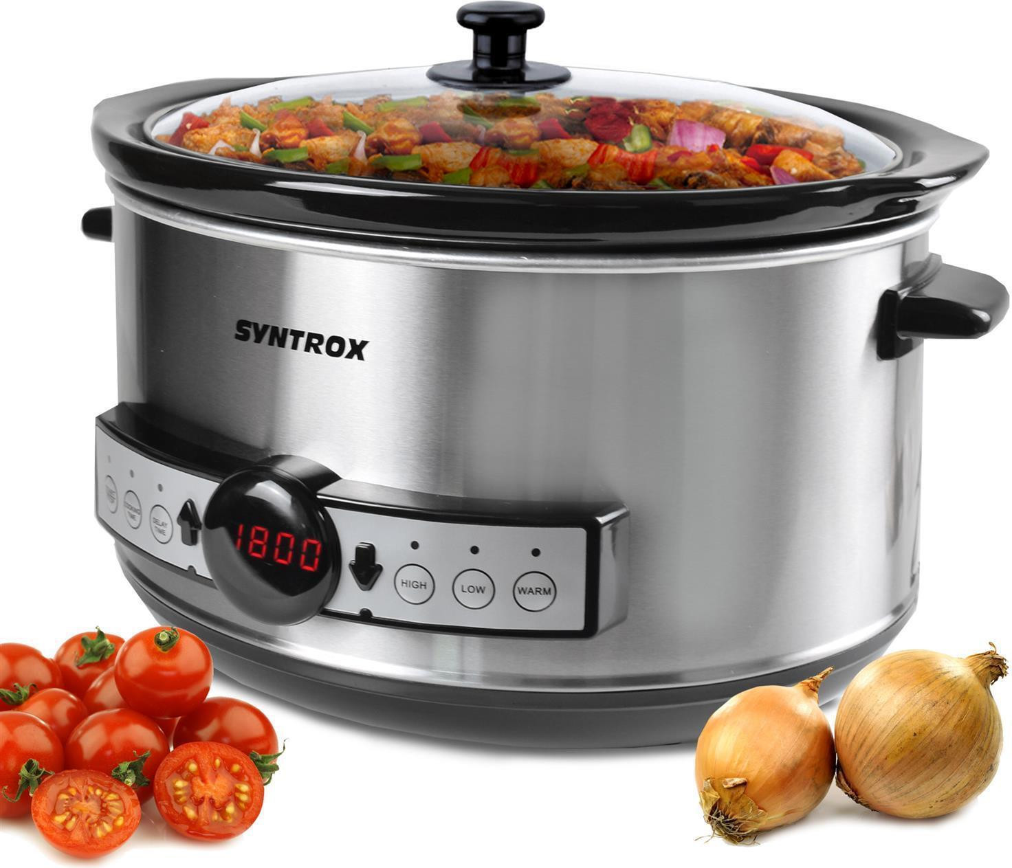 Syntrox Germany Slow Cooker Schmortopf Multikocher 4,5 l