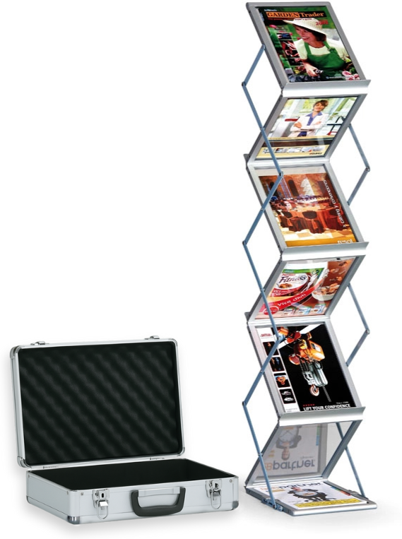 B2B Partner Prospektständer, inklusive Transportkoffer, aus Acryl