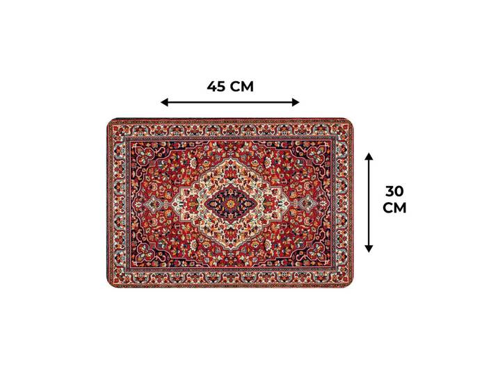 PLATZSETS 6er-Set Persische Teppiche - Teppiche - Muster - Rot 45x30 cm Tischset