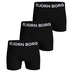 Björn Borg 3P Organic Cotton stretch Boxer Schwarz Large Herren