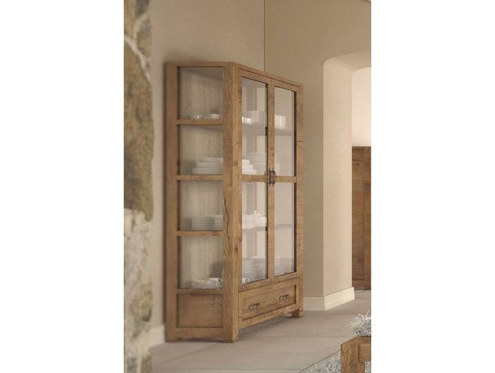 Feldmann-Wohnen Glasvitrine Nevada (2-St) 100cm Eiche Lefkas