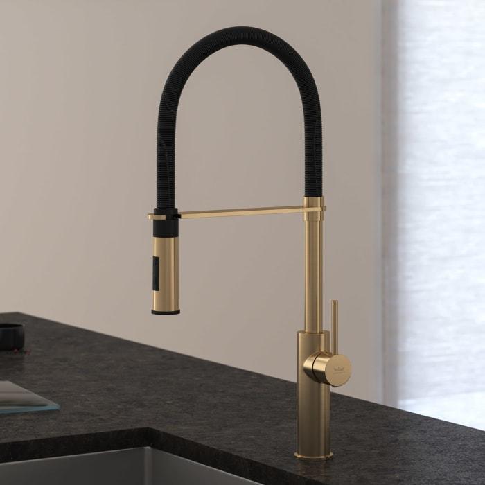 Kronenbach Lima Professional Einhebel Küchenarmatur mit schwenkbarem, flexiblen Auslauf, Handbrause mit 2 Strahlarten