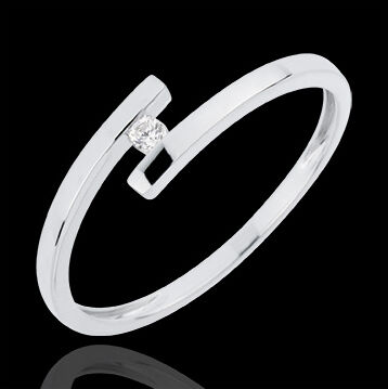 Edenly SolitÃ¤rring Kostbarer Kokon - Pure Liebe - WeiÃŸgold - Diamant 0.03 Kar