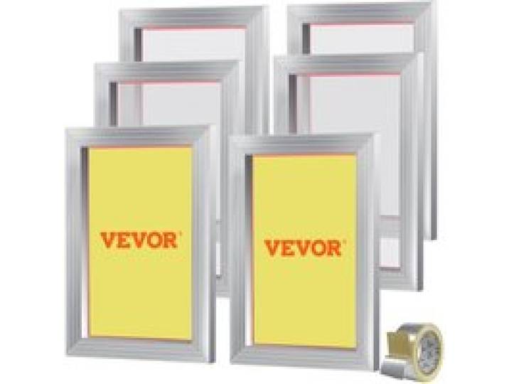 VEVOR Lot de 6 Cadres de Sérigraphie Kit de Sérigraphie Cadre en Aluminium 25,4x35,6 cm avec Maille 110 en Polyester Réutilisable Nettoyage Facile Accessoires de Sérigraphie Tissu Papier Plastique
