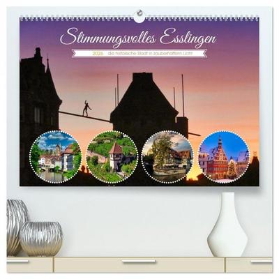 Stimmungsvolles Esslingen (hochwertiger Premium Wandkalender 2026 DIN A2 quer), Kunstdruck in Hochglanz