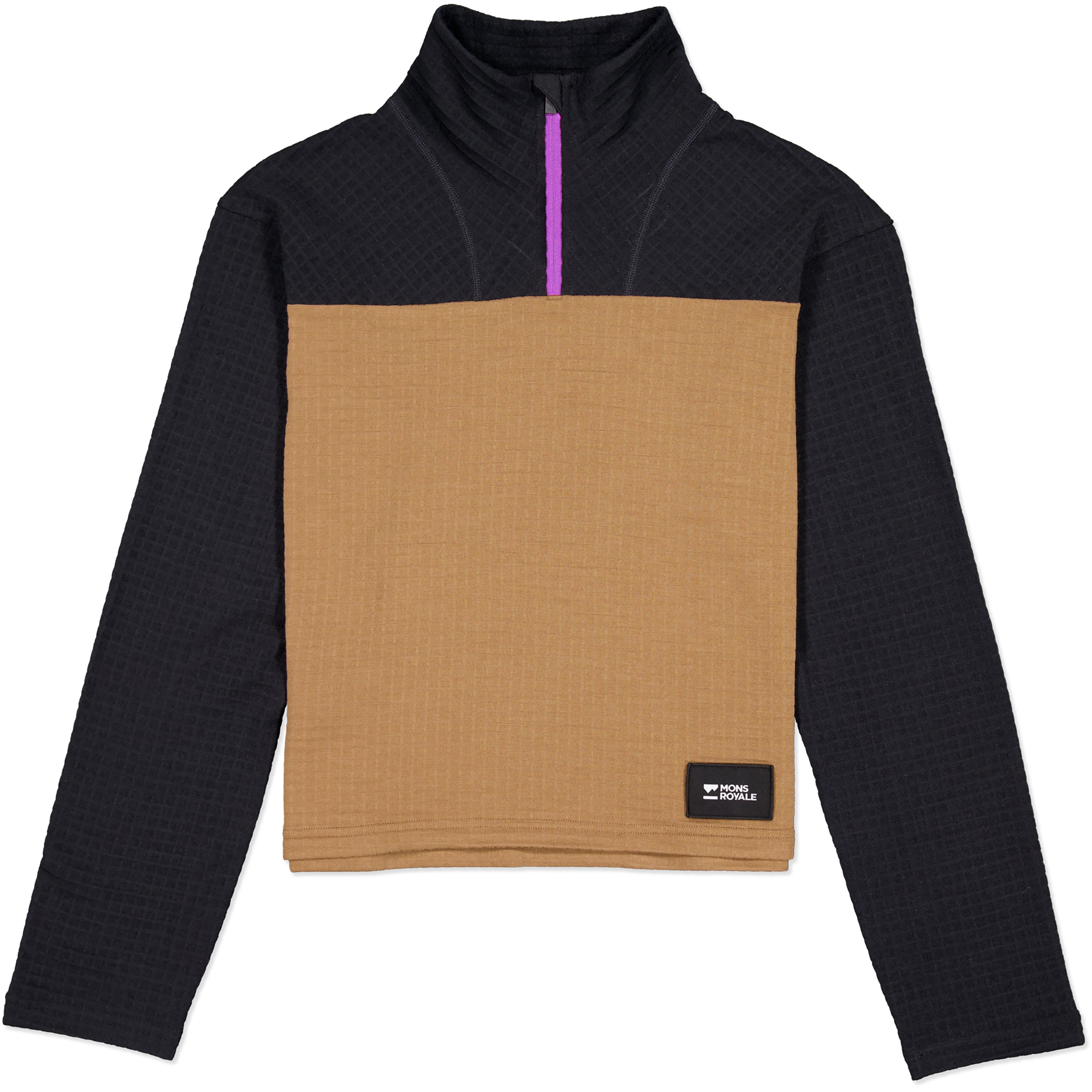 Mons Royale Offgrid Merino Damen Pullover braun Größe XS Trekking Elastisch Merinowolle