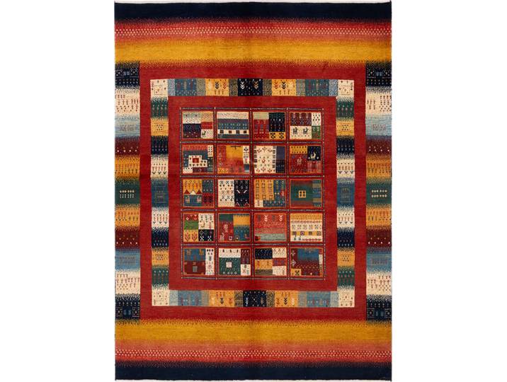 Perser Gabbeh Loribaft Teppich 164x224 Handgeknüpft Modern Orientteppich Perserteppich Wolle