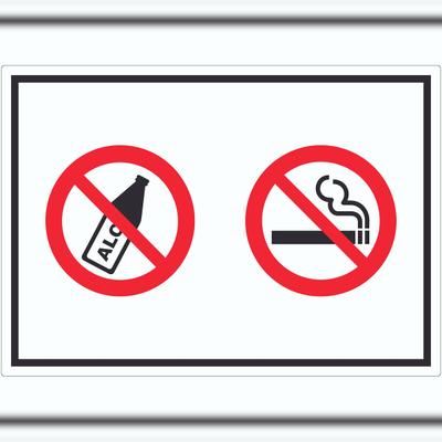 HB-Druck Aufkleber Alkohol Rauchen verboten Symbol A0 (841x1189mm)