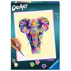 Ravensburger Beschäftigung - CreArt Funky Elephant - Malen nach Zahlen für Erwachsene