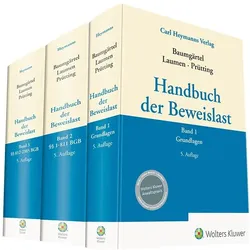 Handbuch der Beweislast Band 1-3, Fachbücher von Gottfried Baumgärtel, Hanns Prütting, Hans Willi Laumen