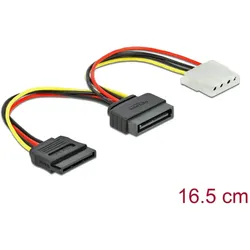 DELOCK Stromkabel SATA 15Pin -> SATA 15Pin +4Pin Molex St/Bu