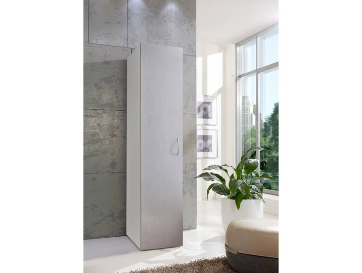 Wimex Multiraumkonzept Schrank 1 Tür Weiß/Beton/Lichtergrau