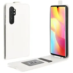 Flip Case Handyhülle für Xiaomi Mi Note 10 Lite Vertikal Schutzhülle Tasche Cover Weiß Bumper Smartphone Kartensteckplatz-Kreditkarte-Geldscheine EC-Karte Bank-Karte