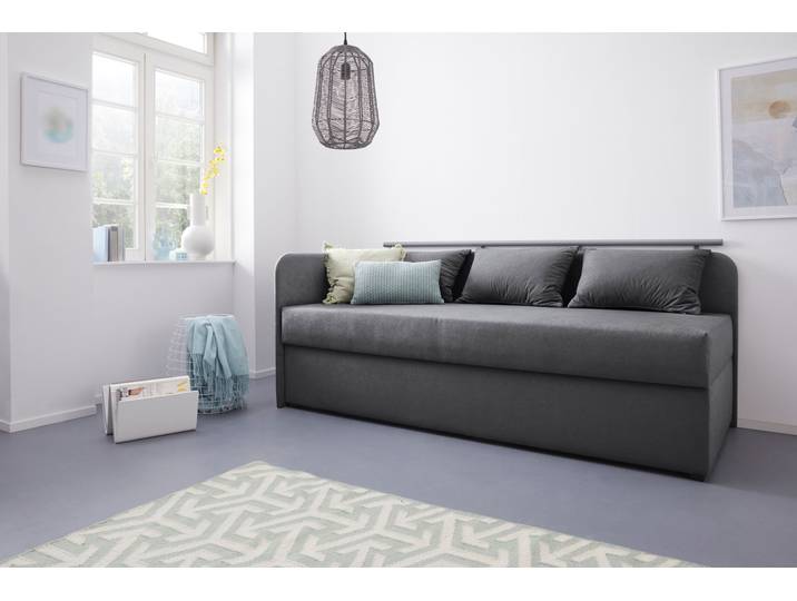 Polsterliege MAINTAL Diana , grau (anthrazit), B:83cm, Komplettbetten