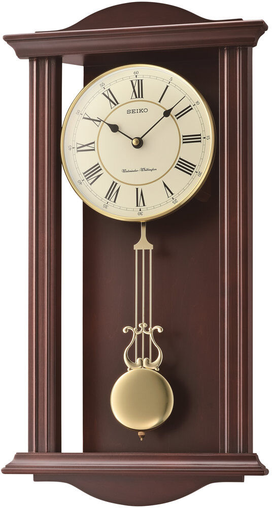 Seiko Pendulum Wall Clock Brown;Yes 30cm W X 56.5cm H X 11.4cm D