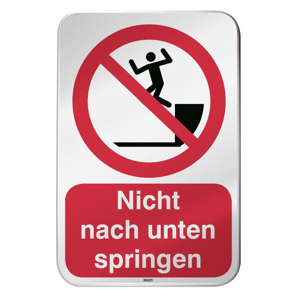 Brady P/P072/DE426/RFLBD-400X600-1, ISO-Sicherheitsschild - Nicht nach unten springen (310147)