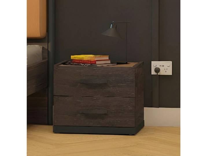 JVmoebel Nachtkonsole Moderner grauer Nachttisch aus Holz, Made in Europe