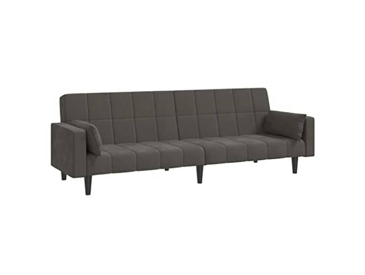 GHVBNMF Schlafsofa 2-Sitzer mit 2 Kissen Dunkelgrau Samt Flexibles Klappsofa aus Samt mit verstellbarer Rückenlehne und 2 Kissen für Wohnzimmer und Schlafzimmer.