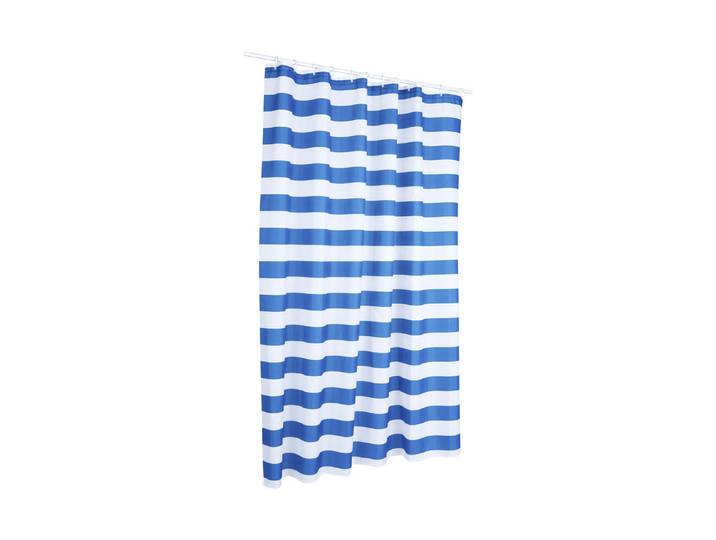 Duschvorhang Streifen Blau-Weiss 180 × 200 cm