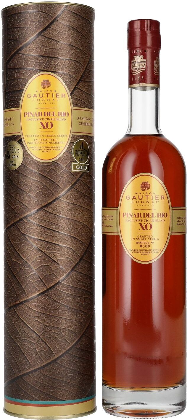 Gautier Cognac XO PINAR DEL RIO Exclusive Cigar Blend 41,2% Vol. 0,7l in Geschenkbox