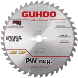 Guhdo, Sägeblatt, HW-Piano plus Kappkreissägeblatt 305x3,2x30 mm Z48 WZ-neg.