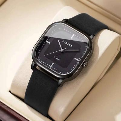 Uplifted Goods Minimalist Mens Quartz Wristwatch black Black