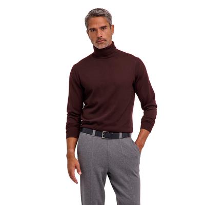 Strickpullover FALKE "Ultrafine Merino Wool", Herren, Gr. M, schwarz choco (5162), Pullover Strickpullover