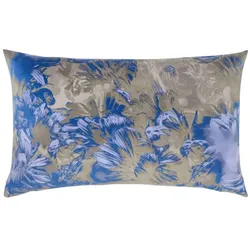 pad Kissenbezug Romance Flower 35 x 60 cm Polyester Blau / Braun