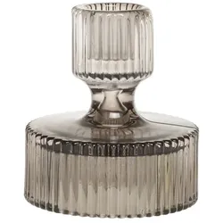 Chic Antique Kerzenständer für Stabkerzen aus Glas, mokka