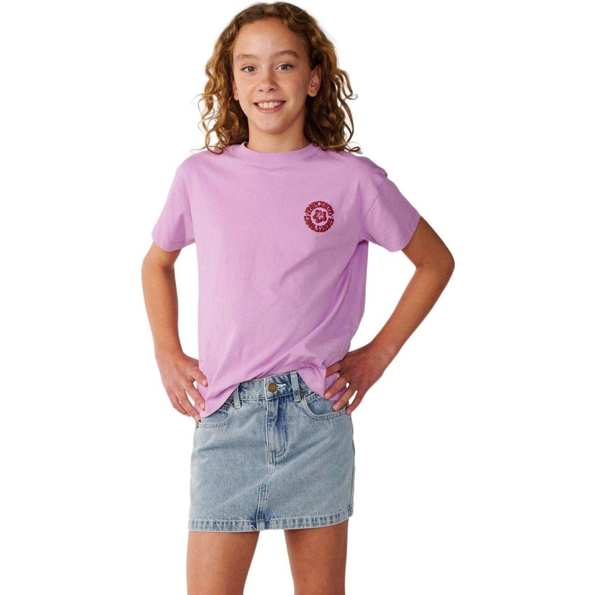 RipCurl Surf Puff Relaxed Tee- Girl bright lilac (2954) 8 03EGTE-2954-8