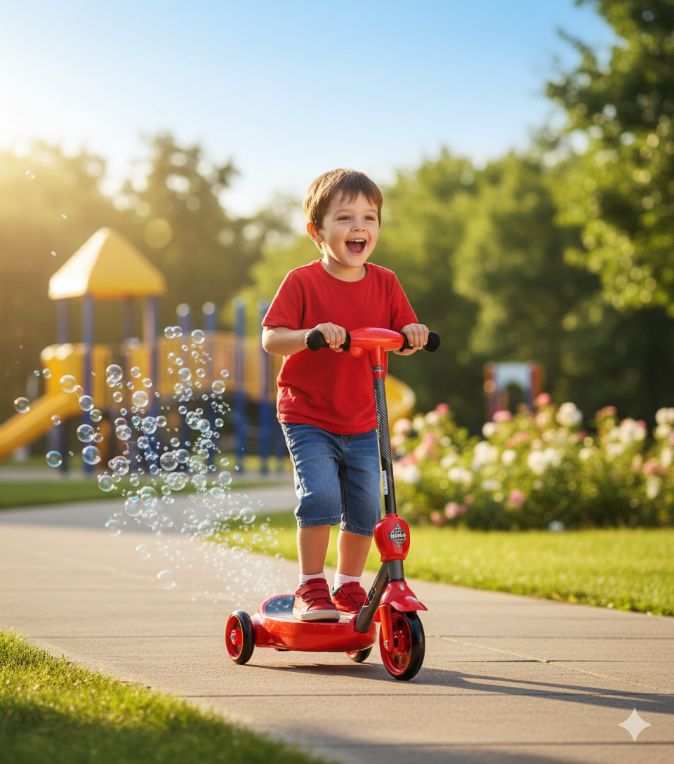 Disney Monopattino Elettrico a Batteria 3 Ruote per Bambini Sparabolle con Licenza ...