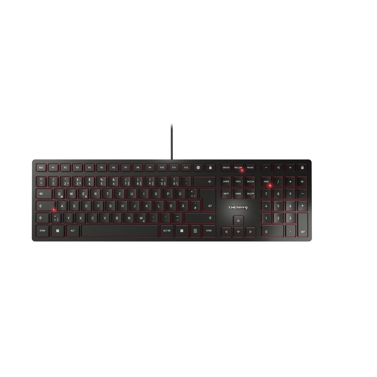 Cherry KC 6000 Slim Tastatur kabelgebunden, Schwarz