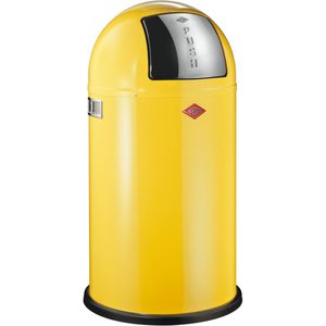 Wesco Mülleimer Pushboy, lemonyellow, aus Metall, 50 Liter