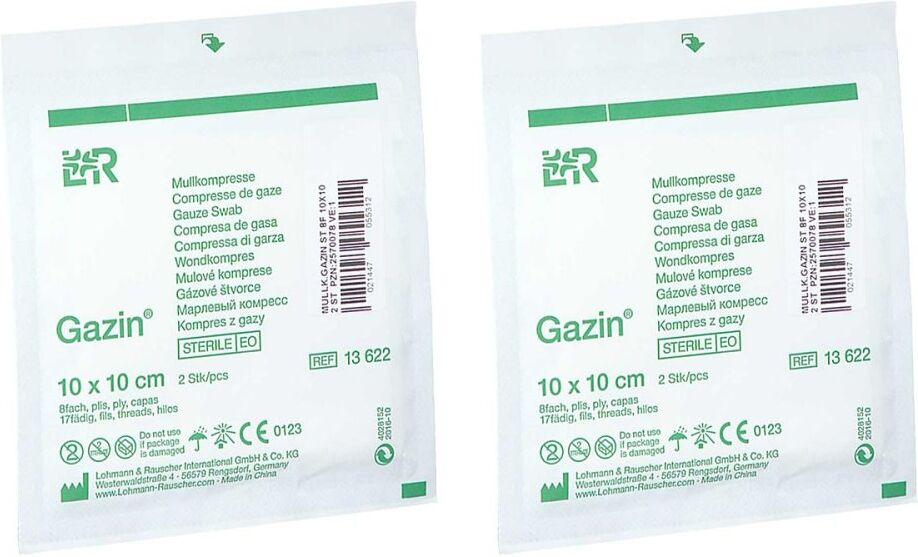Gazin Mullkompresse steril 10 x 10 cm 8 fach 2x2stk